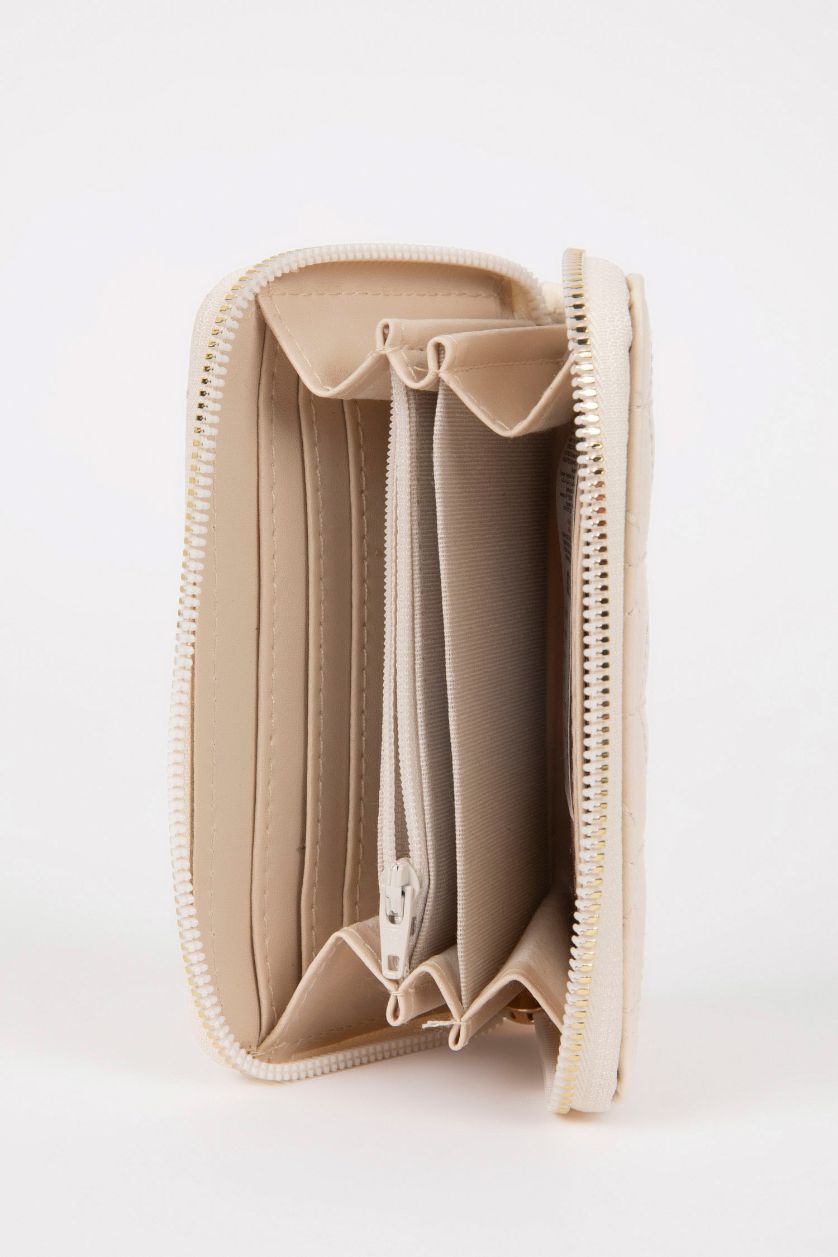 نساء بيج محفظة نسائي جلد صناعي مطرز