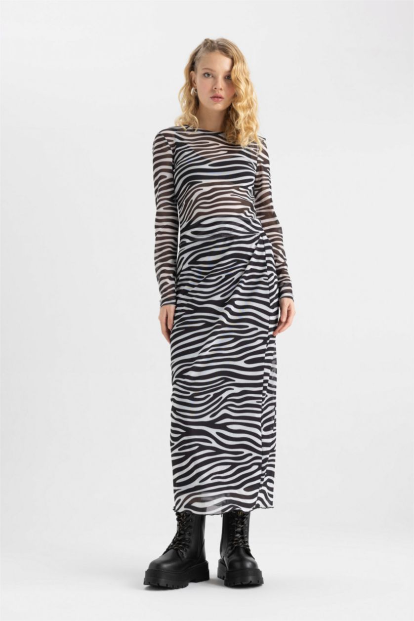 حريمي أسود تي شيرت كم طويل سليم فيت