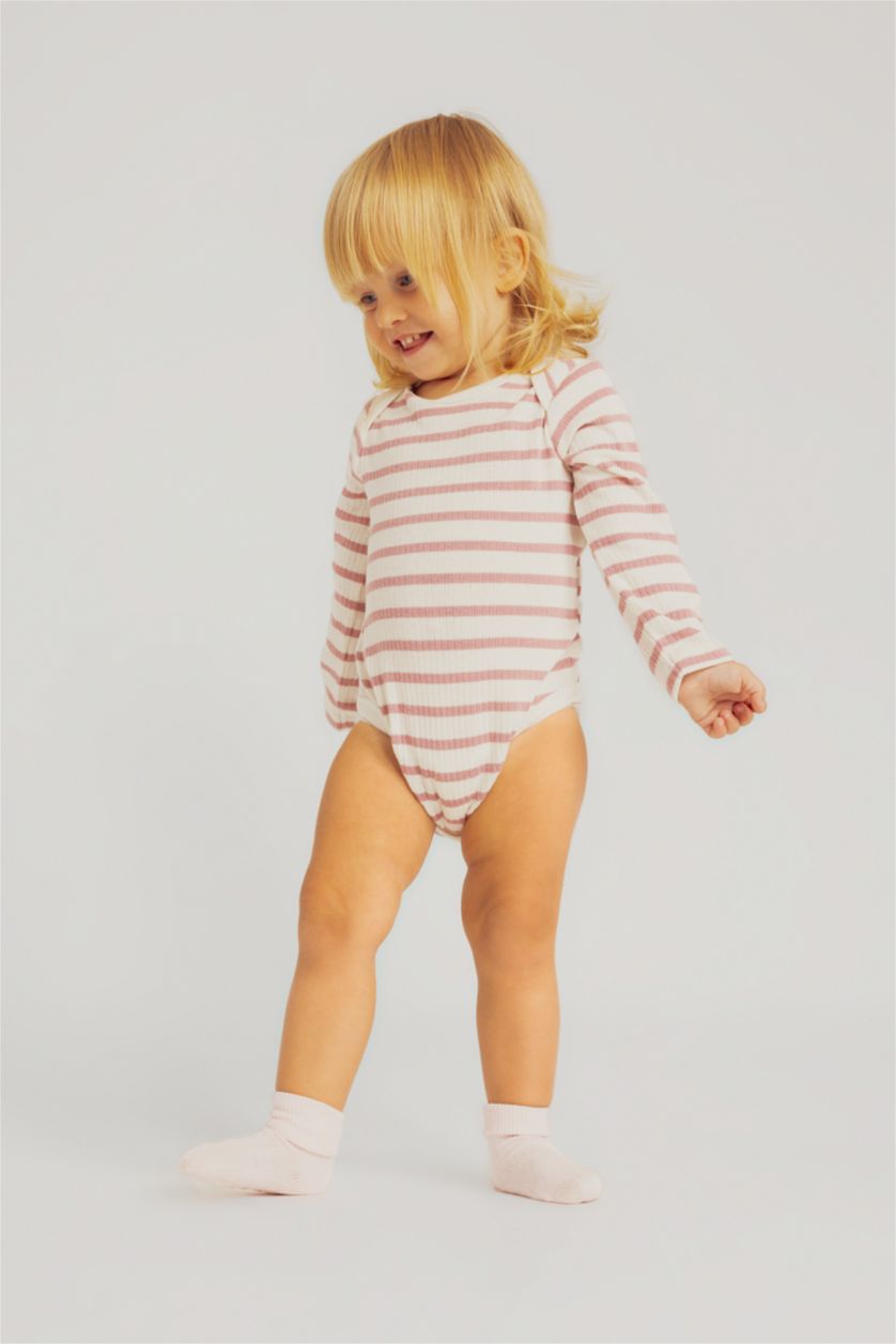 BABY GIRL Pink Baby Girl Long Sleeve Snap Body