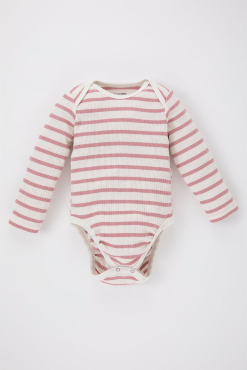 BABY GIRL Pink Baby Girl Long Sleeve Snap Body