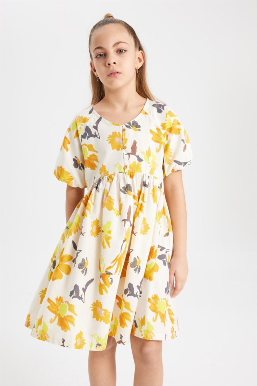 بناتي بيج فاتح فستان قطن نص كم قصة عادية