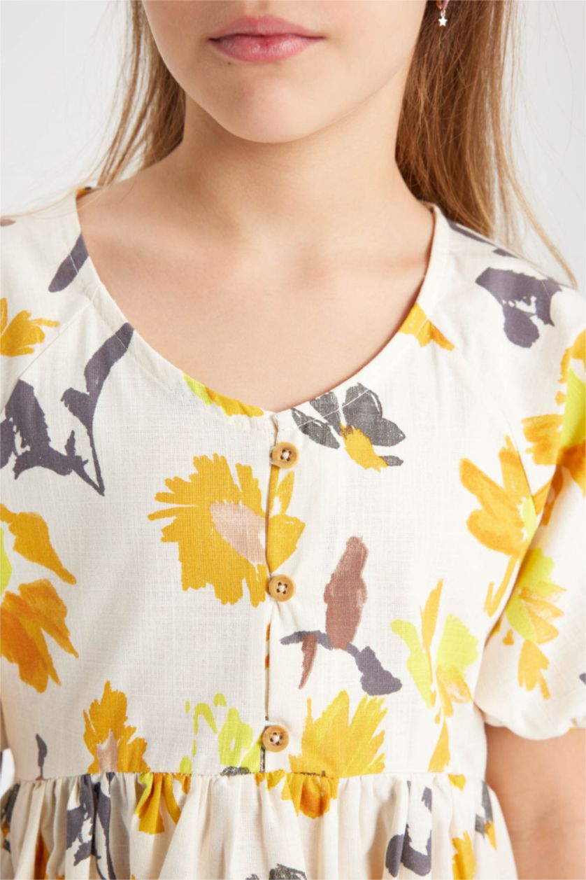 بناتي بيج فاتح فستان قطن نص كم قصة عادية