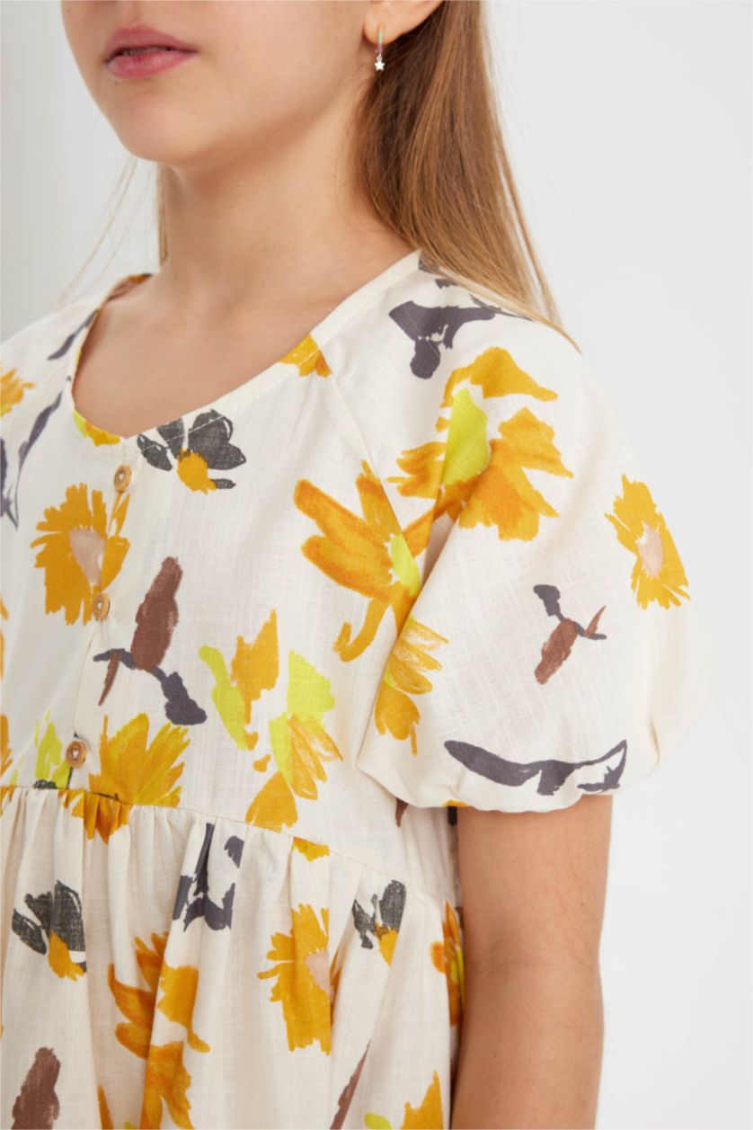 بناتي بيج فاتح فستان قطن نص كم قصة عادية