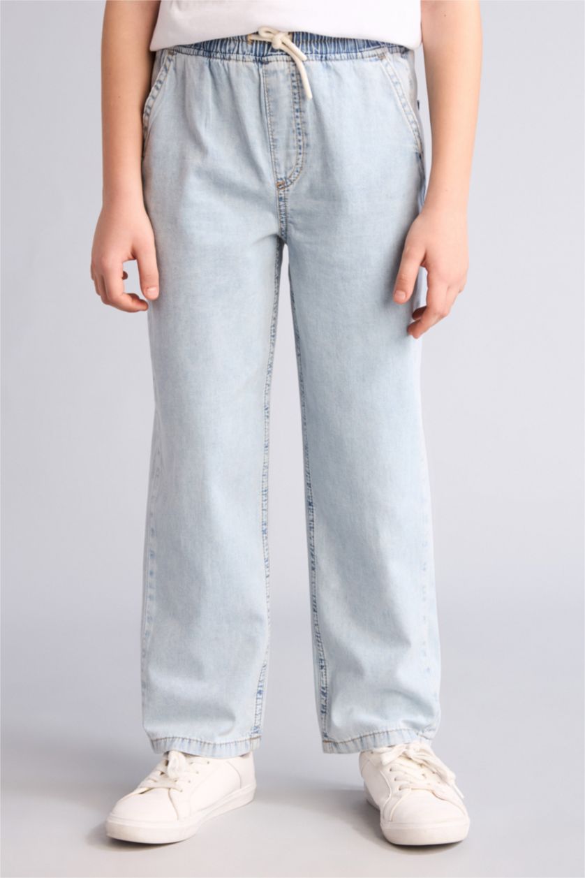 Erkek Çocuk - Genç Erkek Açık Mavi Straight Fit Düz paça Jean Pantolon Erkek Çocuk