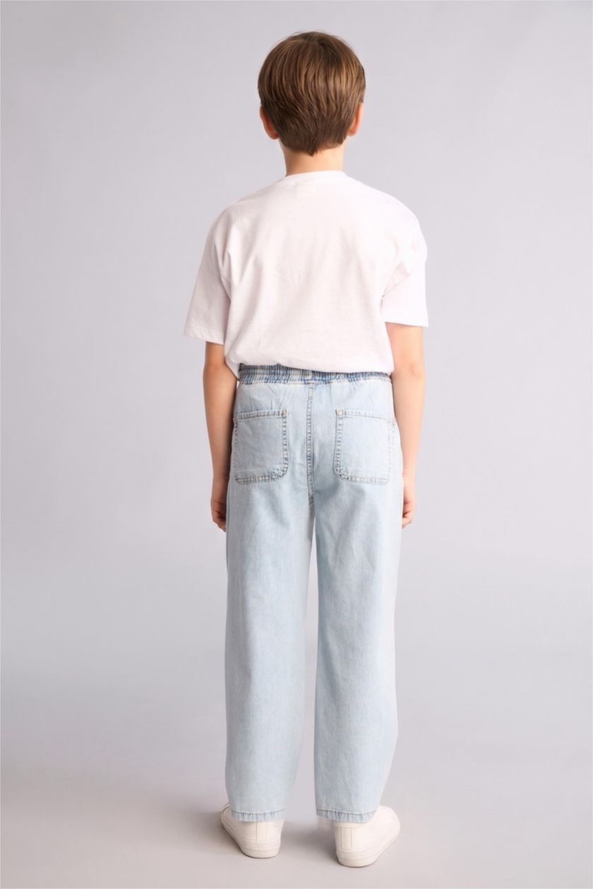 Erkek Çocuk - Genç Erkek Açık Mavi Straight Fit Düz paça Jean Pantolon Erkek Çocuk