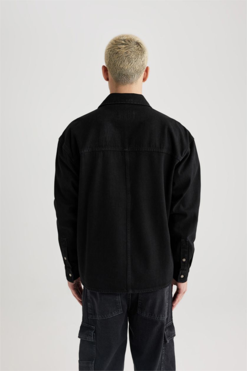 HOMME Noir Chemises à manches longues Coupe Oversize
