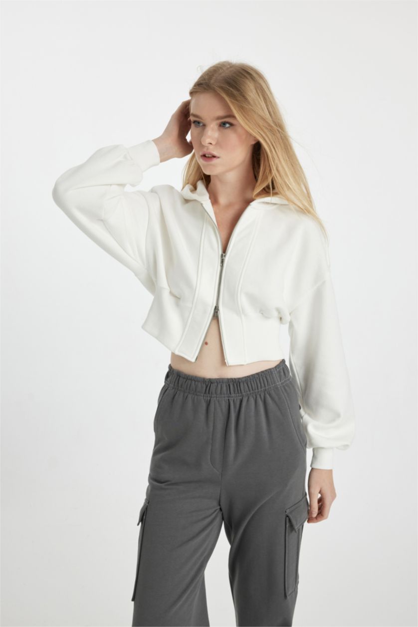 WOMAN White Crop Cardigan