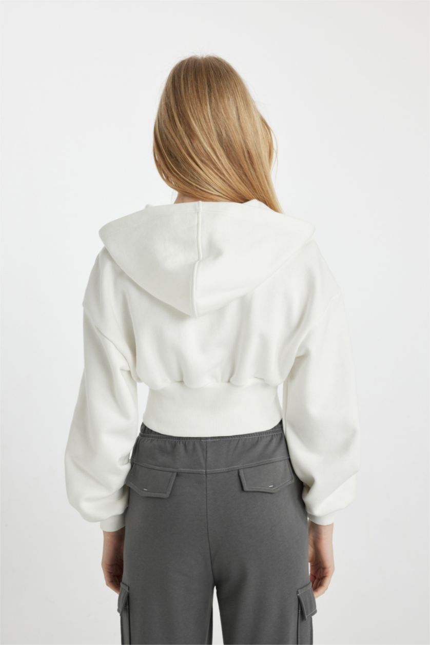 WOMAN White Crop Cardigan