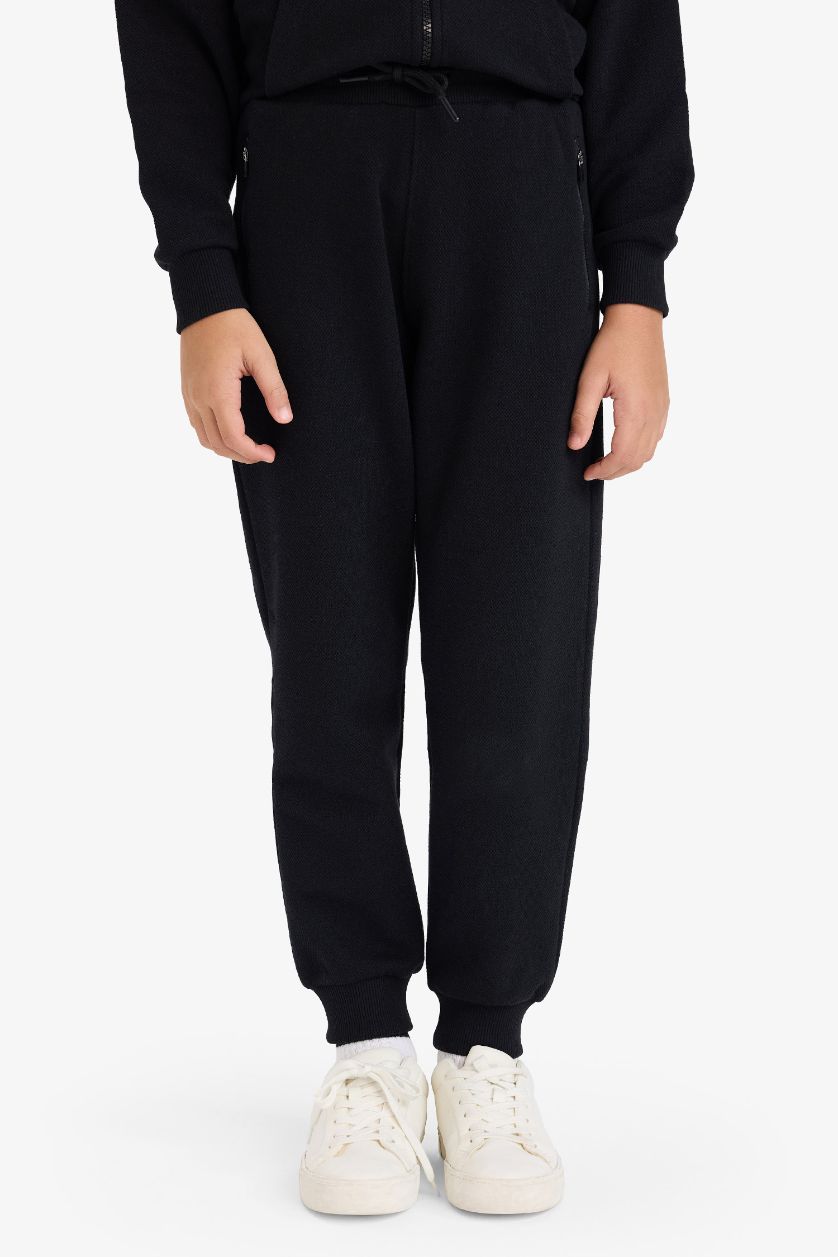 أولادي أسود سويت بانتس بيكيه بخصر مطاطي أولادي