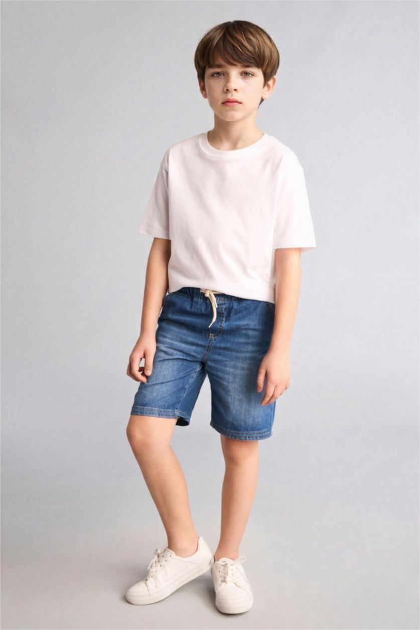 Erkek Çocuk - Genç Erkek Mavi Jean Şort Erkek Çocuk