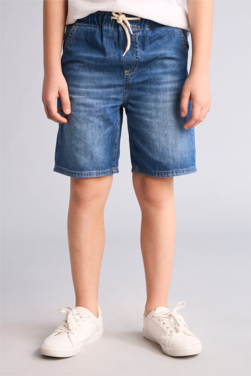 Erkek Çocuk - Genç Erkek Mavi Jean Şort Erkek Çocuk