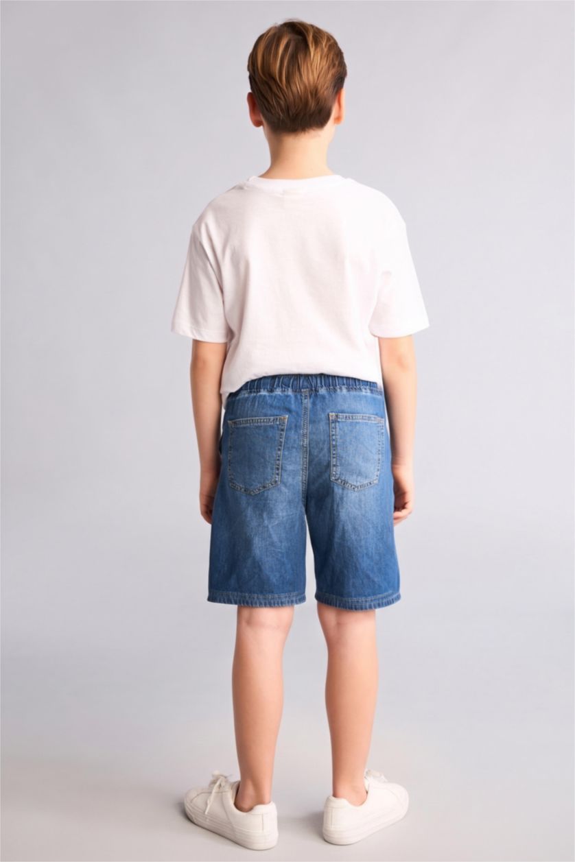 Erkek Çocuk - Genç Erkek Mavi Jean Şort Erkek Çocuk