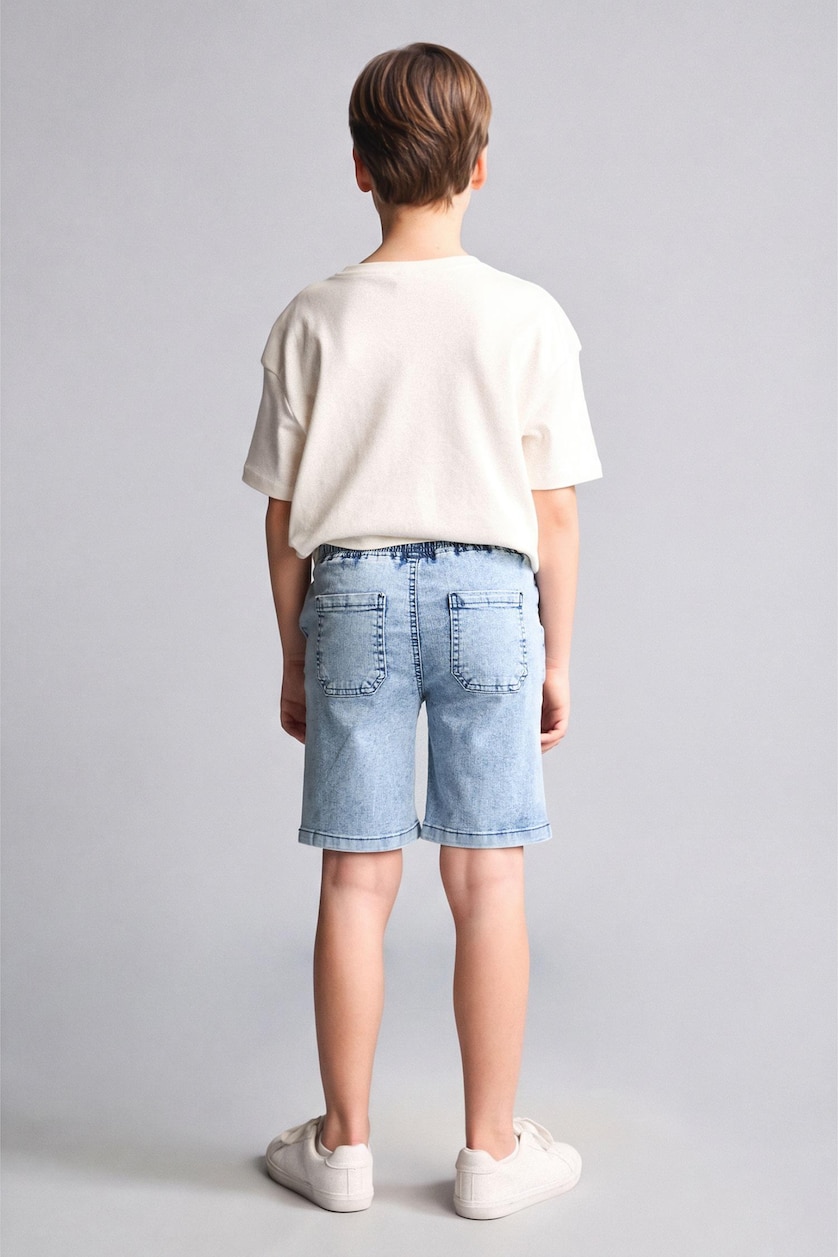 BOYS & TEENS Light Blue Boy 100% Cotton Denim Shorts