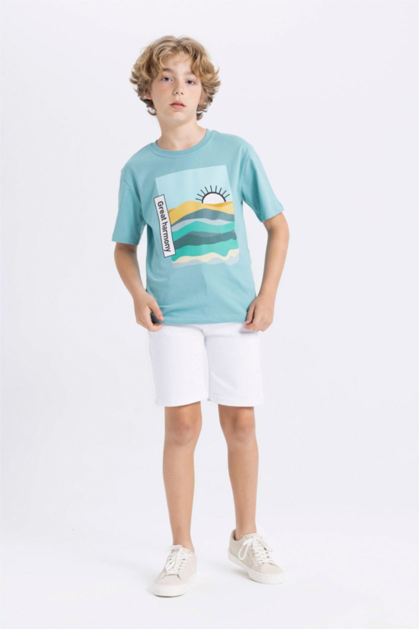BOYS & TEENS White شورت جينز
