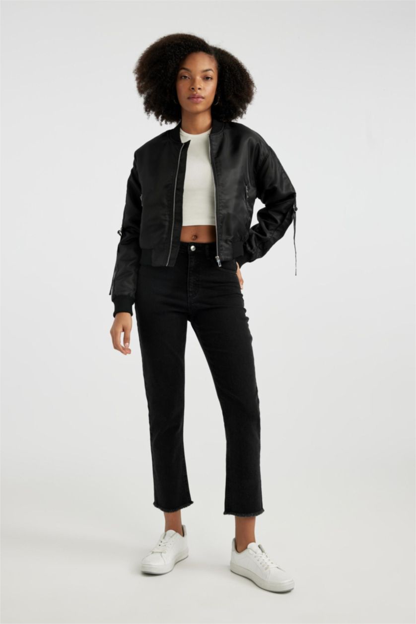 WOMAN Black Mary Vintage Straight Fit High Waist Ankle Length Jeans