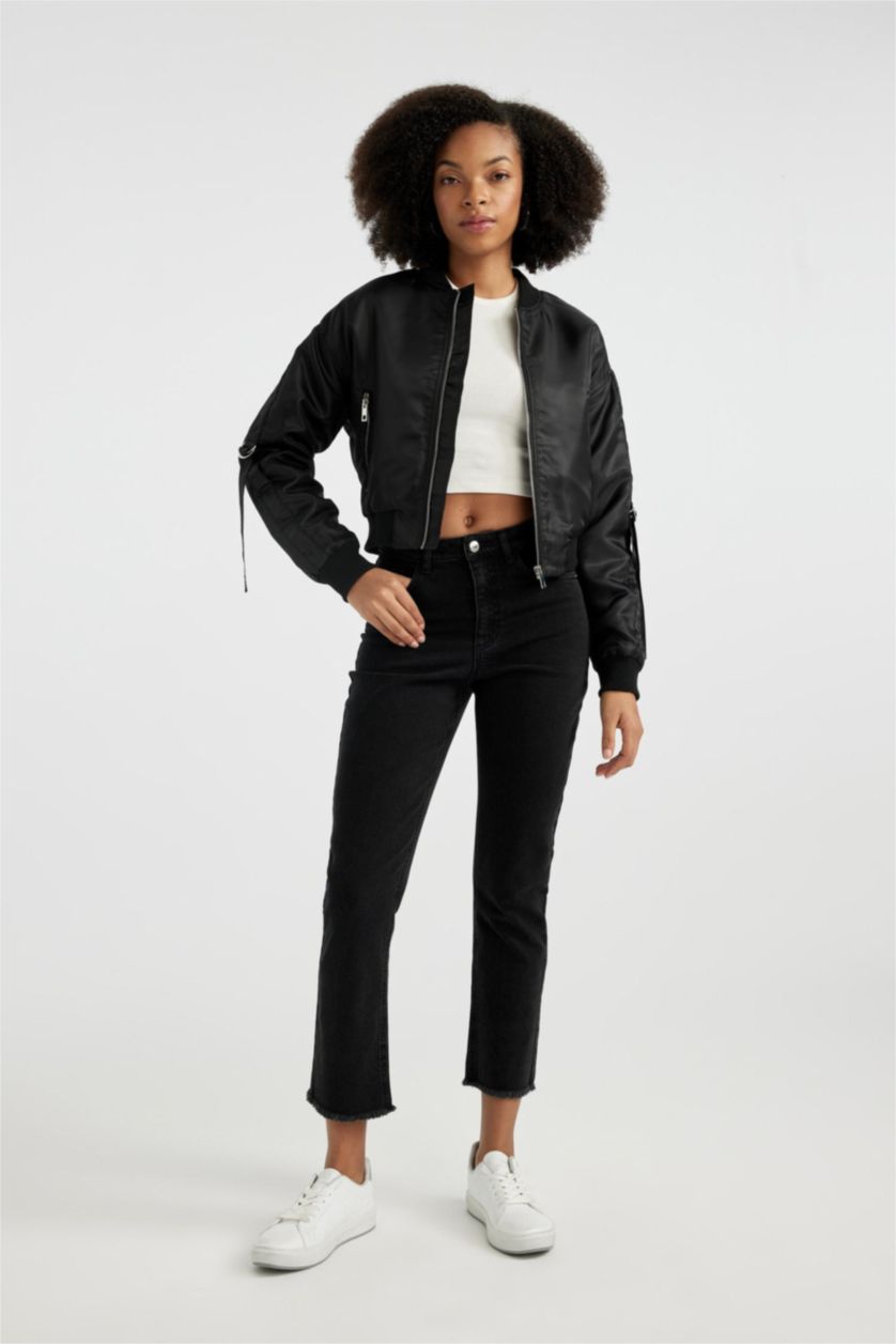 WOMAN Black Mary Vintage Straight Fit High Waist Ankle Length Jeans