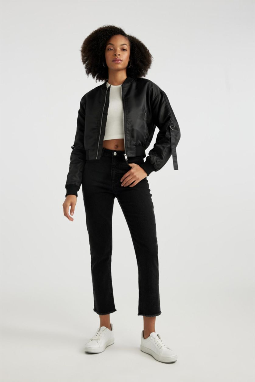 WOMAN Black Mary Vintage Straight Fit High Waist Ankle Length Jeans