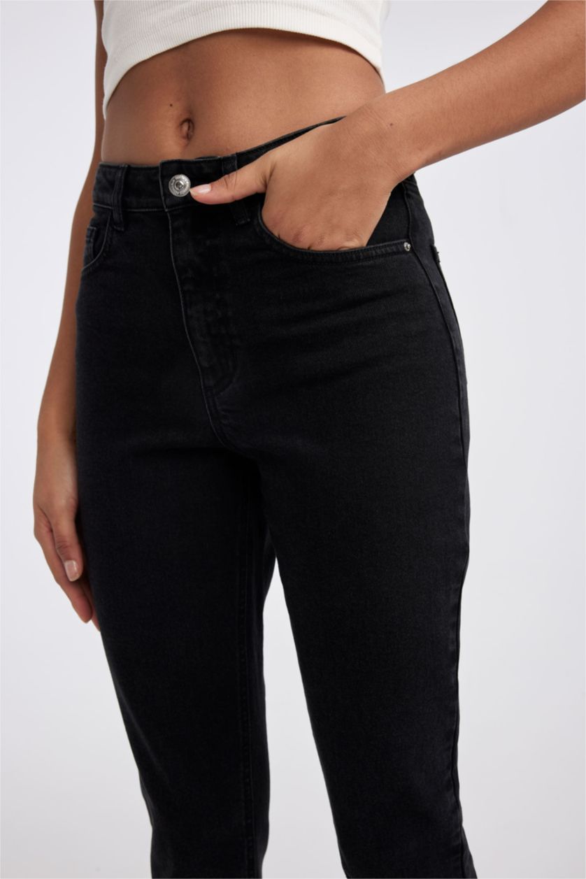 WOMAN Black Mary Vintage Straight Fit High Waist Ankle Length Jeans