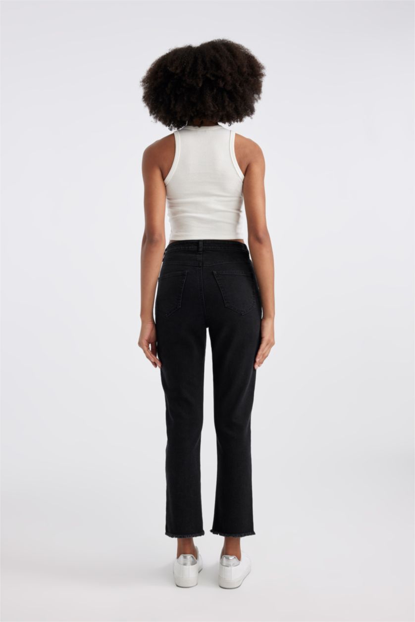 WOMAN Black Mary Vintage Straight Fit High Waist Ankle Length Jeans