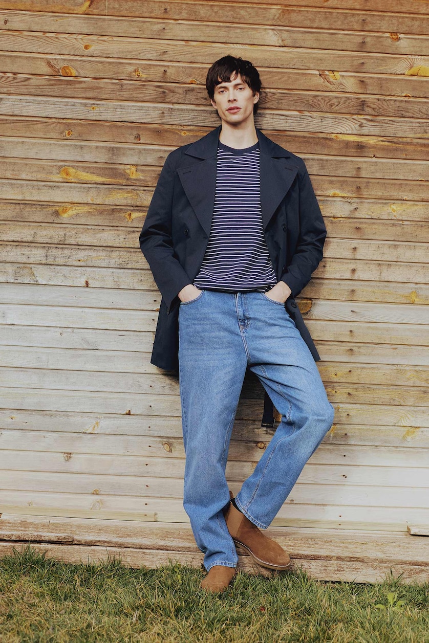 Erkek Mavi %100 Pamuk Baggy Fit Jean Pantolon