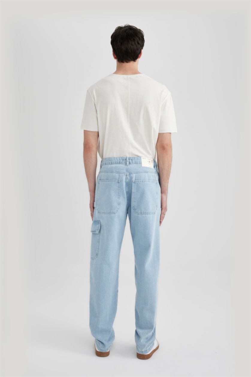 MAN Light Blue Wide Leg Normal Waist Jeans