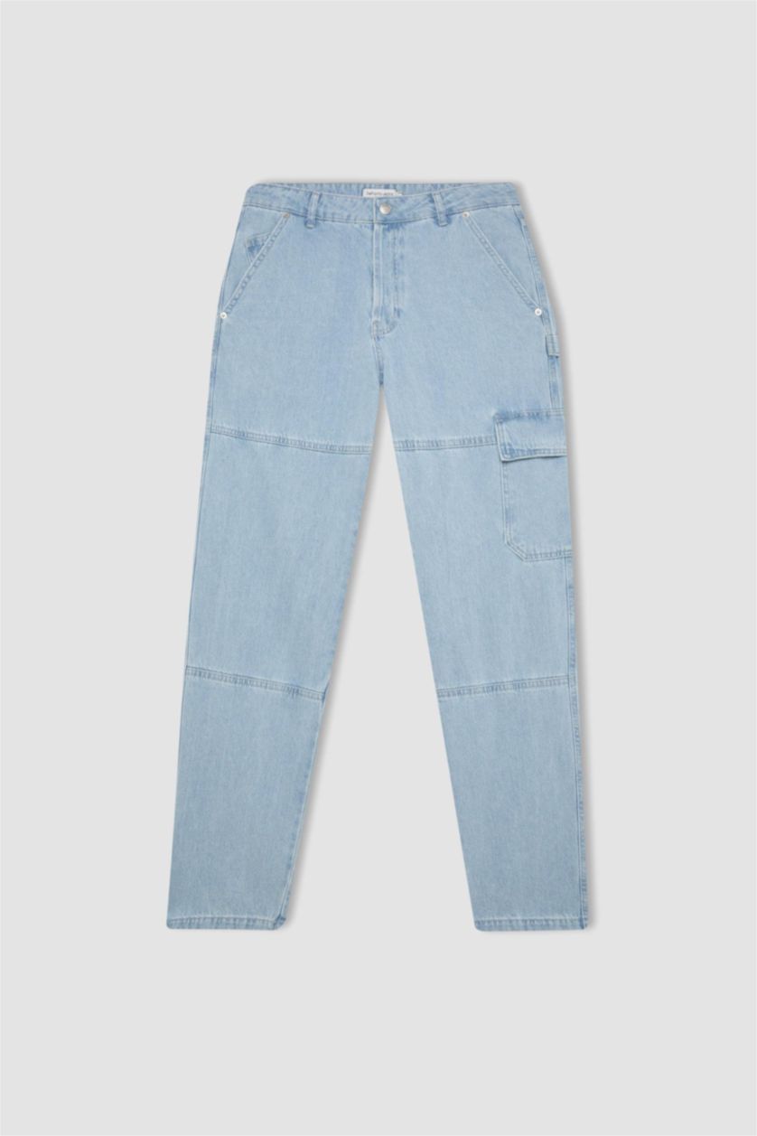 MAN Light Blue Wide Leg Normal Waist Jeans