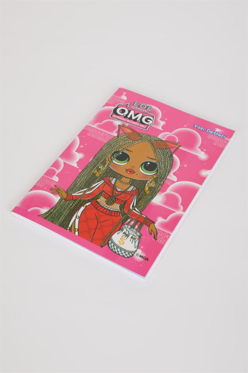 Kadın Neon Fuşya LOL Desenli 14,8x21 cm Yazı Defteri