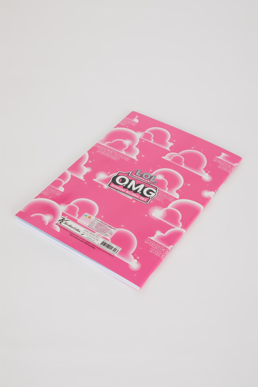 Kadın Neon Fuşya LOL Desenli 14,8x21 cm Yazı Defteri