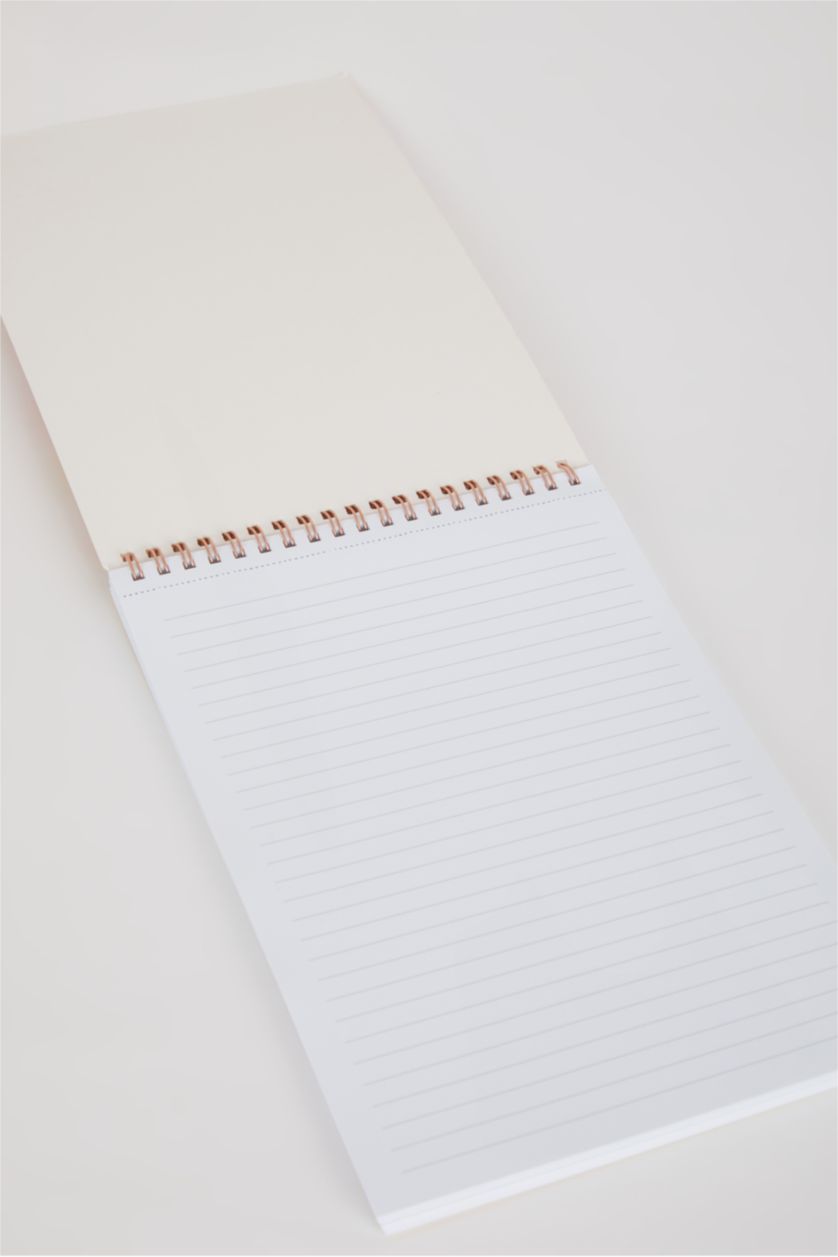 FEMME Açık Sarı Cahier Rayé Vertical à Motif Floral Format A6 - 17X24 Cm