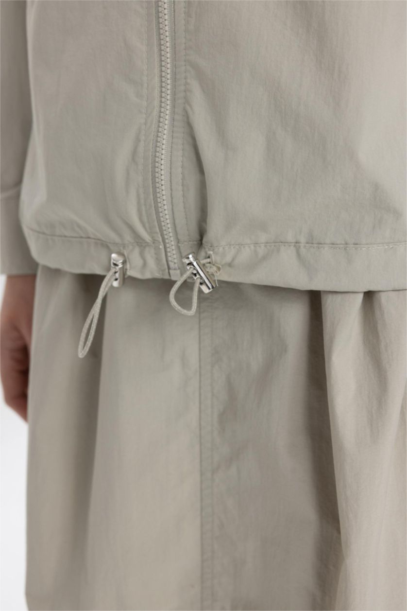 WOMAN Grey Relax Fit Casual Parachute Jacket