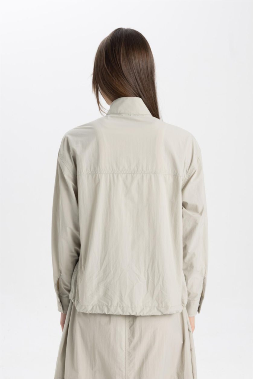 WOMAN Grey Relax Fit Casual Parachute Jacket