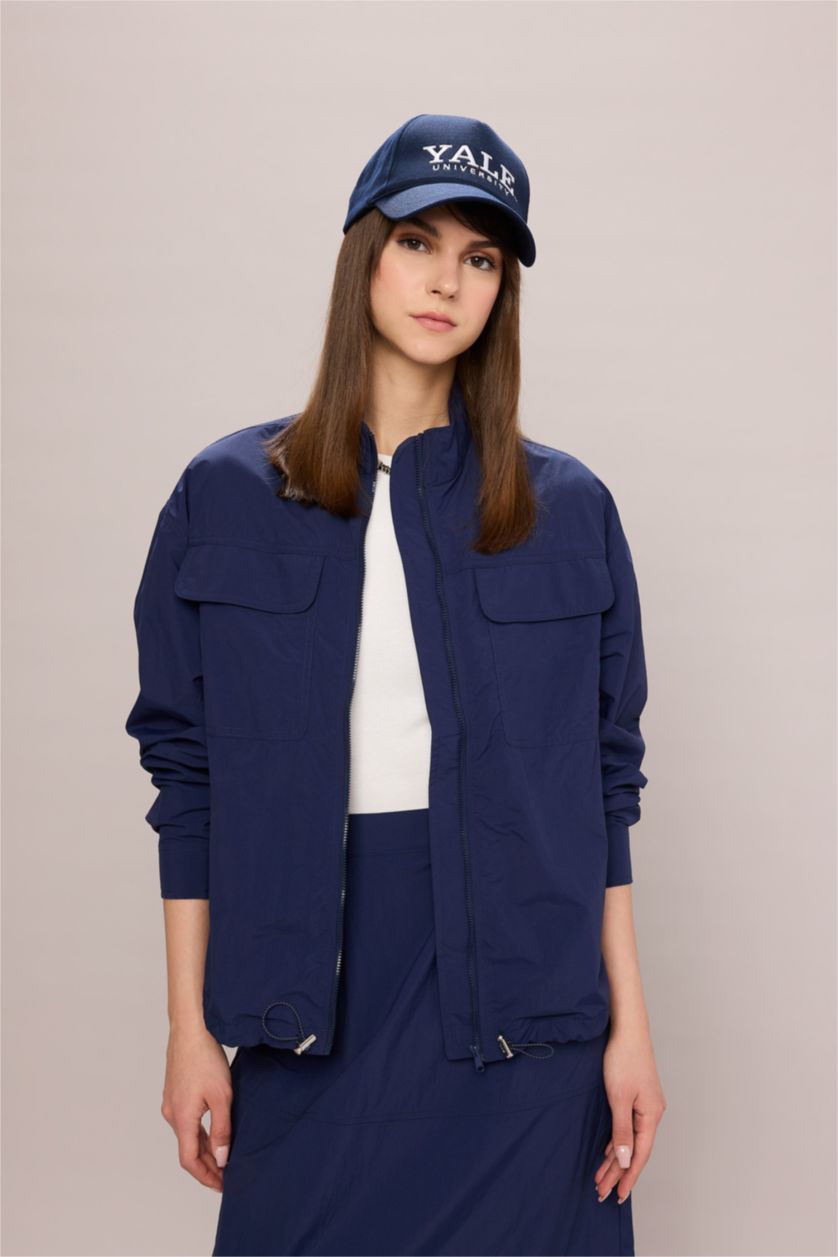 WOMAN NAVY Relax Fit Casual Parachute Jacket