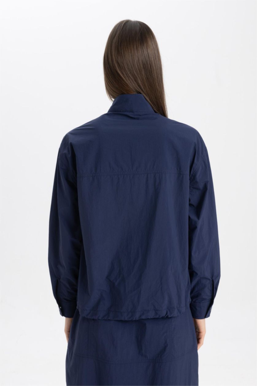 WOMAN NAVY Relax Fit Casual Parachute Jacket