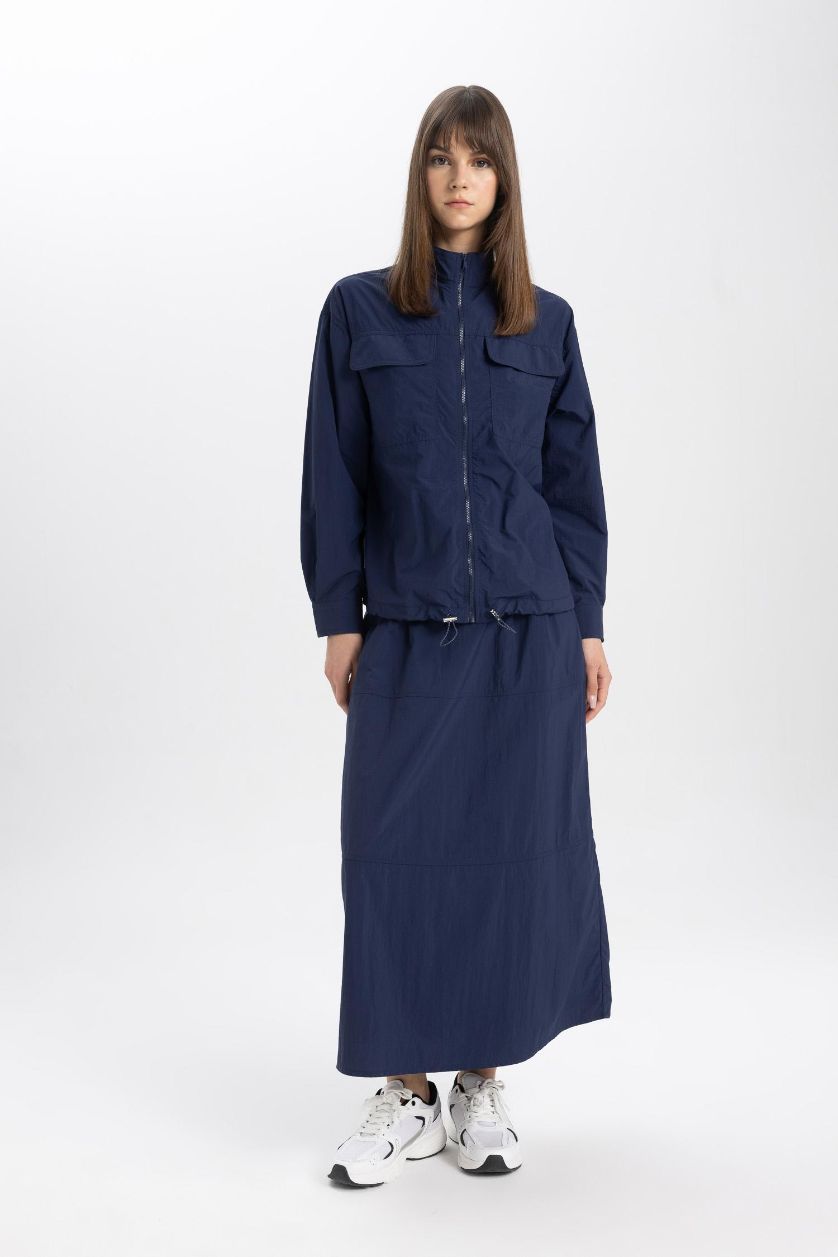 Woman NAVY Parachute Skirt
