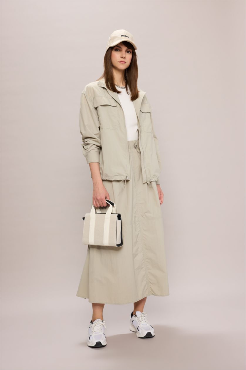 نساء رمادي تنورة طويلة بقصة A