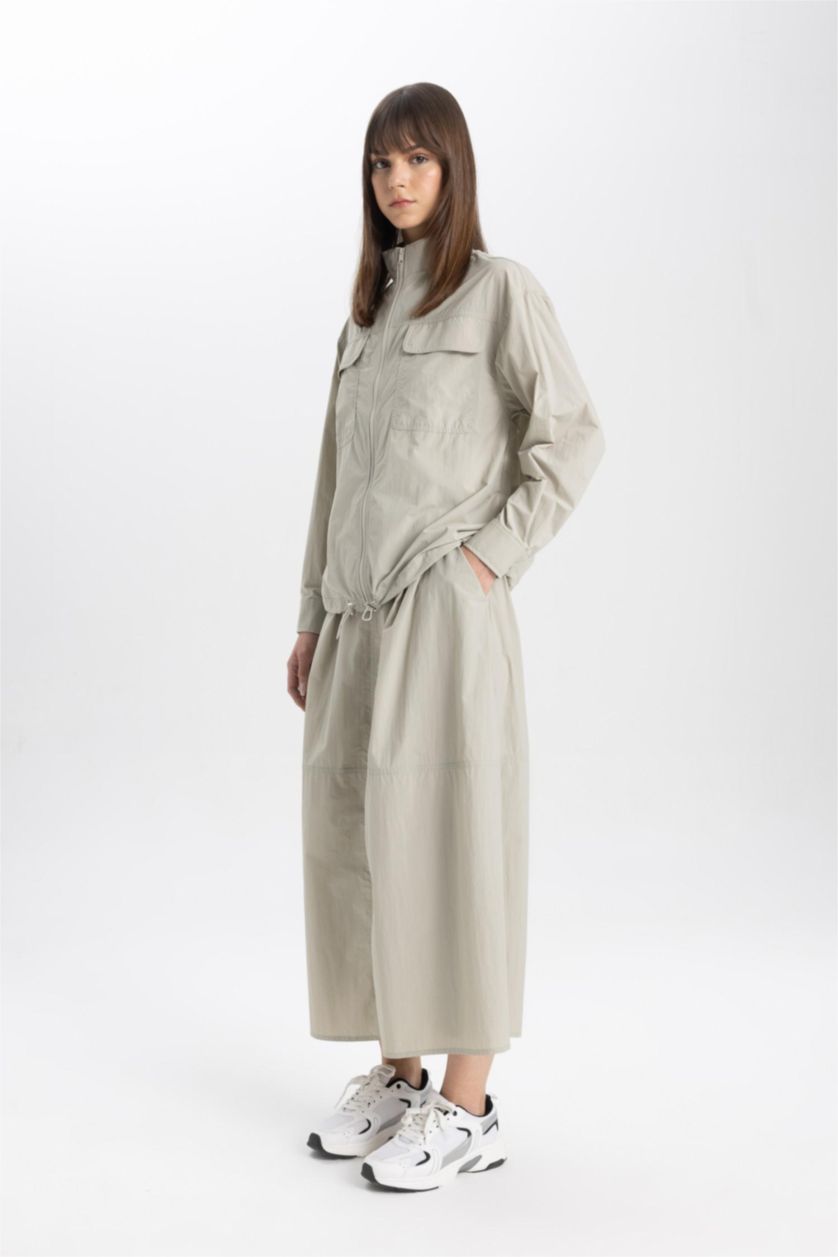 نساء رمادي تنورة طويلة بقصة A