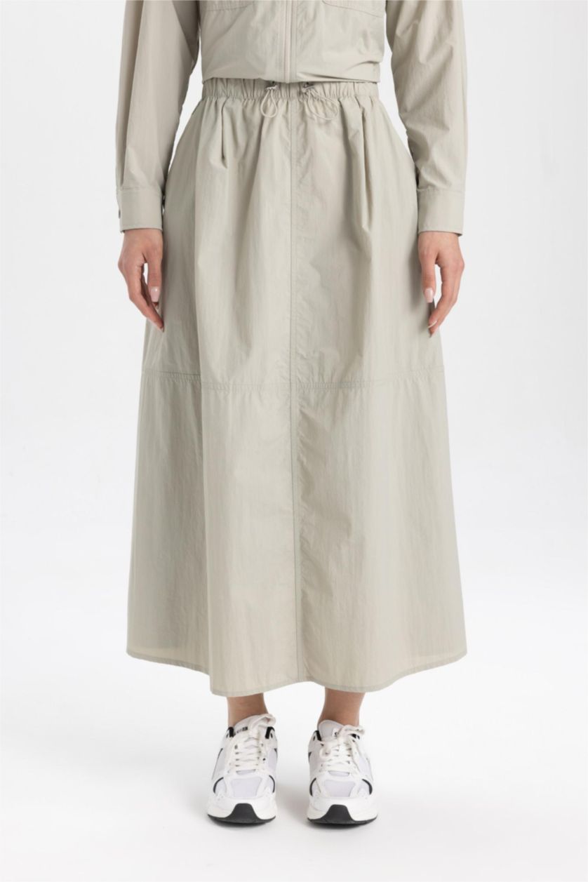 نساء رمادي تنورة طويلة بقصة A