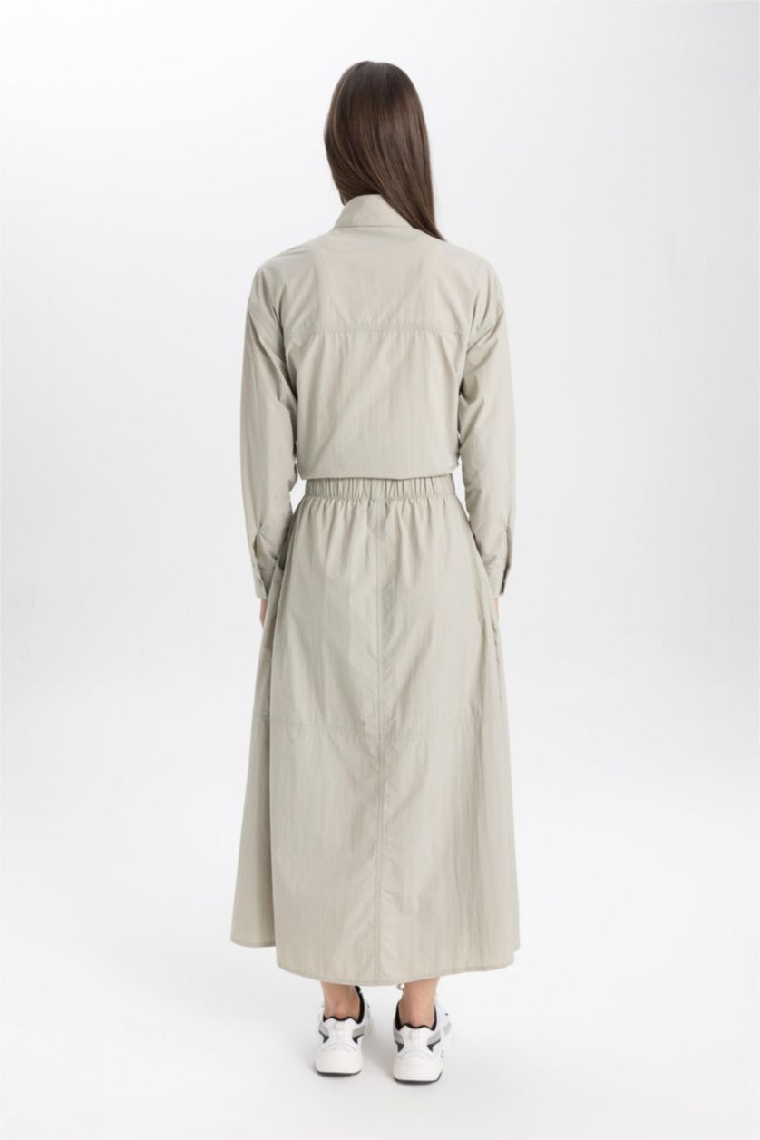 نساء رمادي تنورة طويلة بقصة A