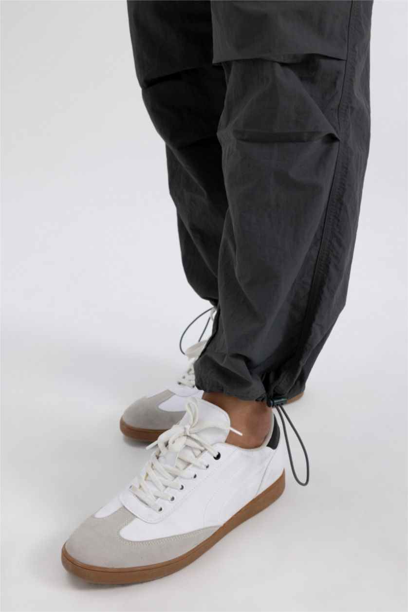 Erkek Koyu Petrol Yazlık Pantolon Relax Fit Rahat Kesim Kargo Cepli Lastikli Paça