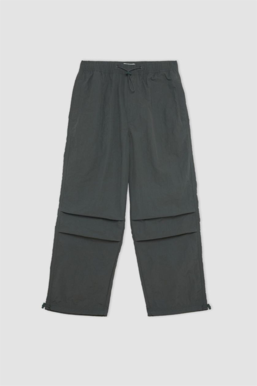 Erkek Koyu Petrol Yazlık Pantolon Relax Fit Rahat Kesim Kargo Cepli Lastikli Paça