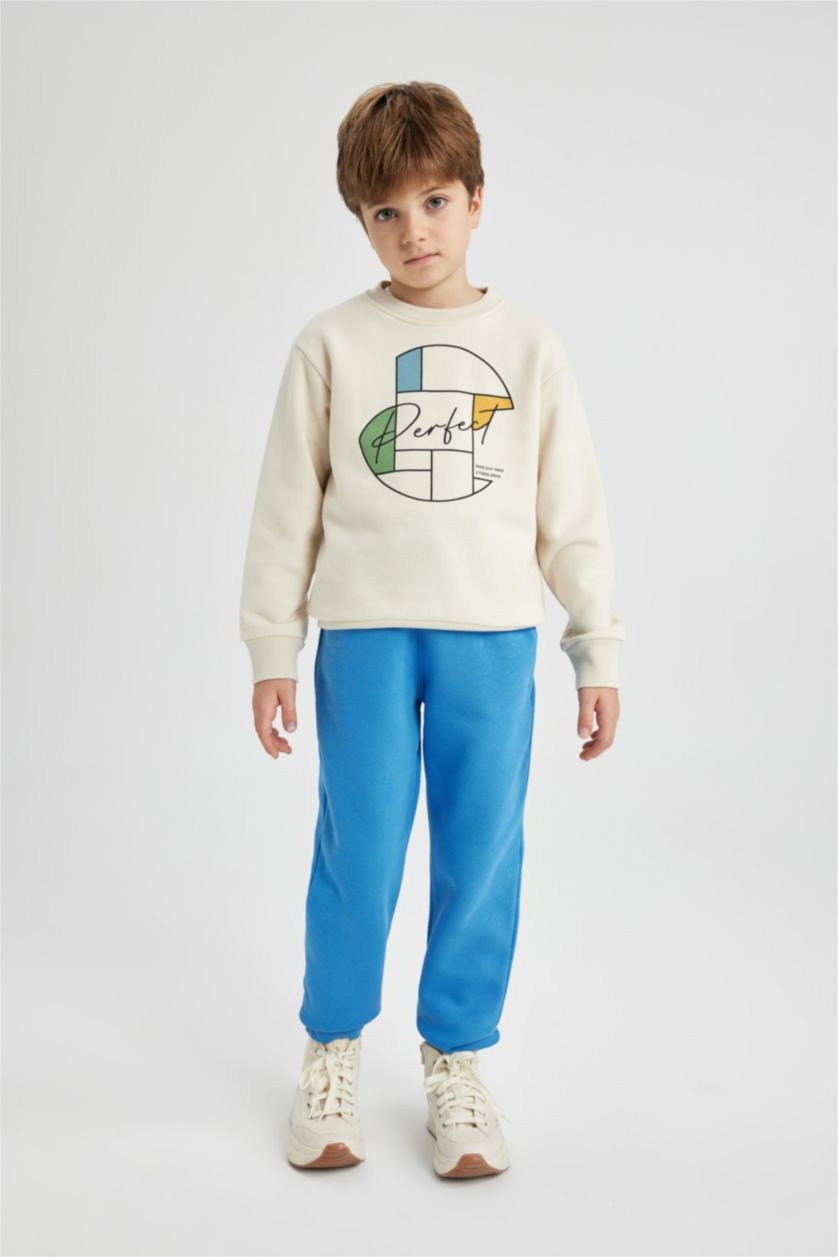 BOYS & TEENS Stone Boy Crew Neck Printed Thick Sweatshirt