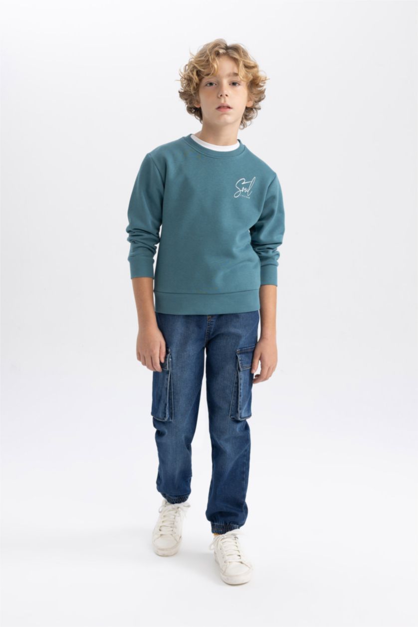 أولاد أخضر سويت شيرت ولادي قصة عادية بياخة مستديرة