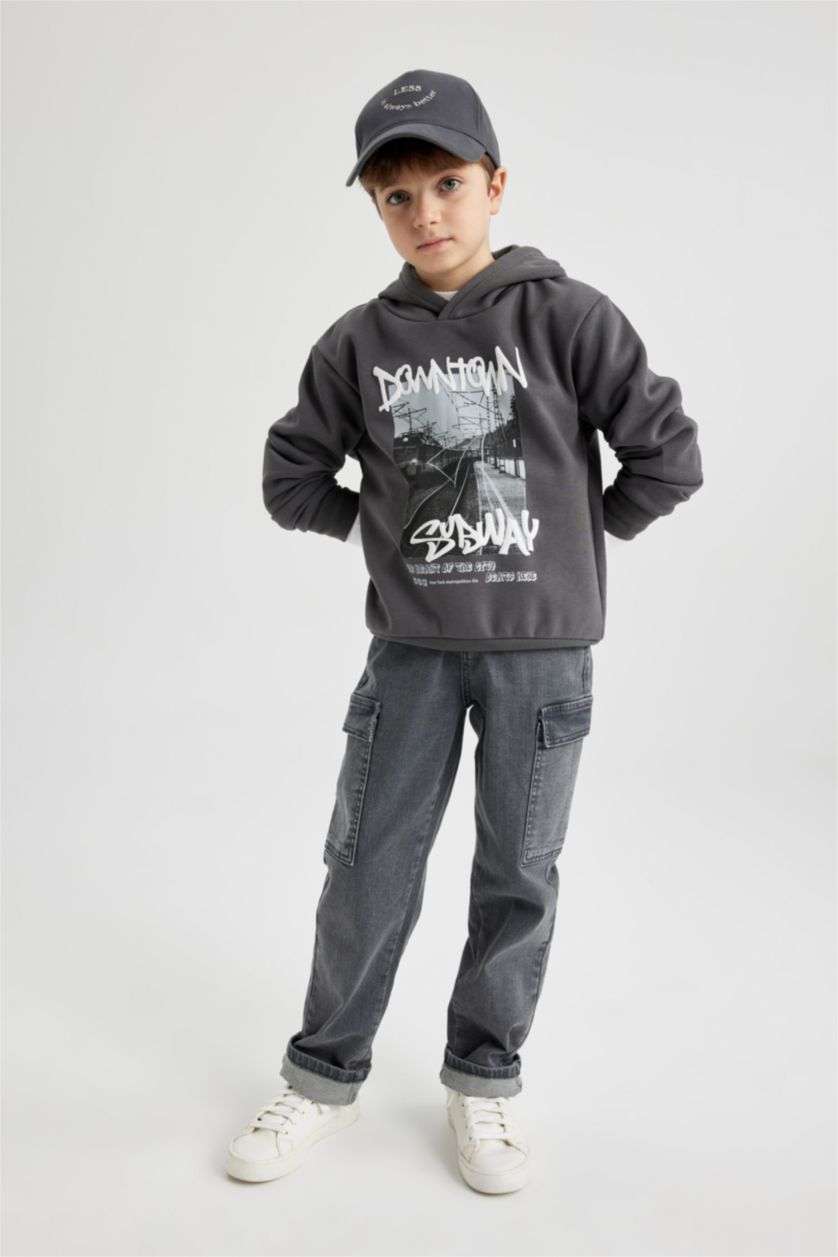 أولاد أنثرا سويت شيرت ولادي قصة عادية بغطاء للرأس