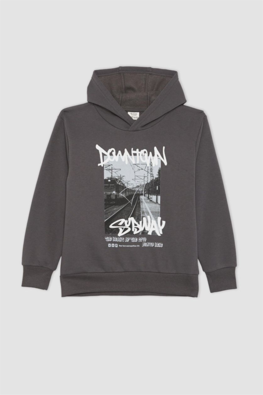 أولاد أنثرا سويت شيرت ولادي قصة عادية بغطاء للرأس