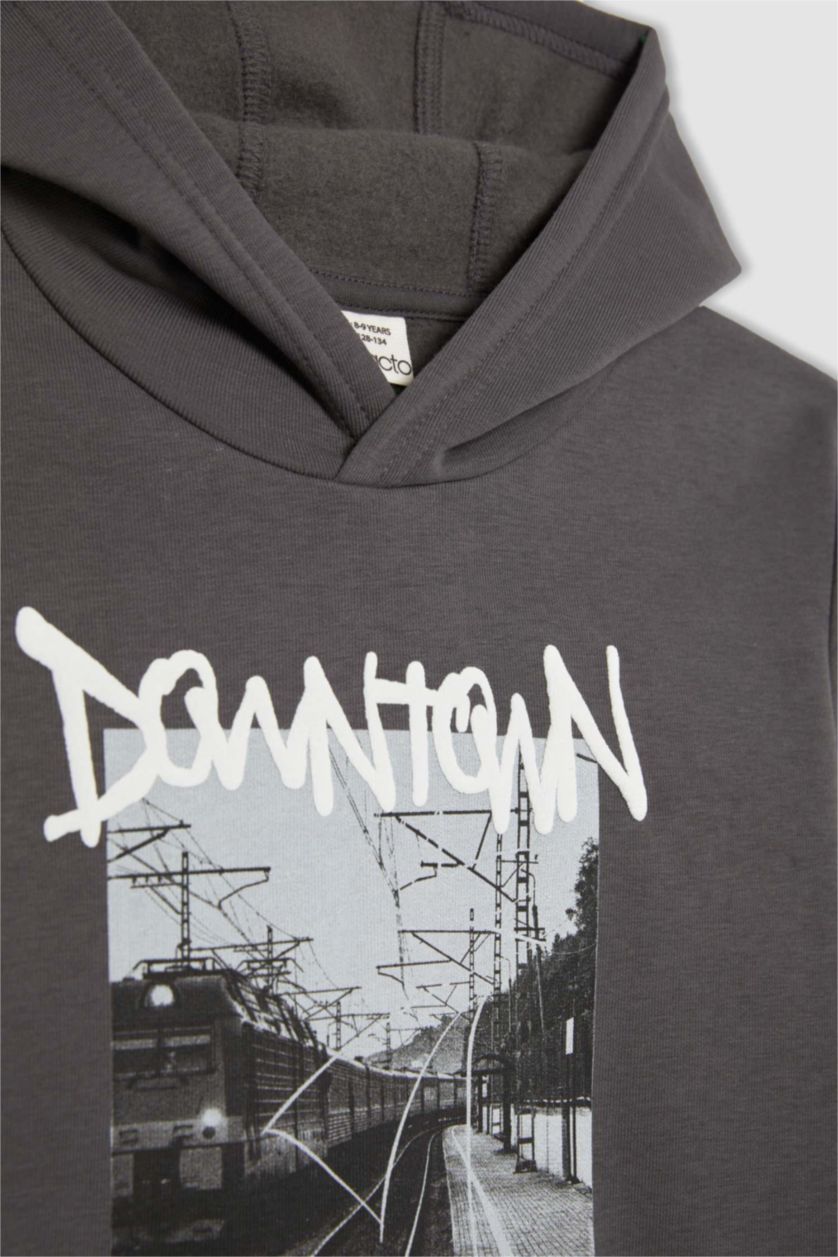 أولاد أنثرا سويت شيرت ولادي قصة عادية بغطاء للرأس