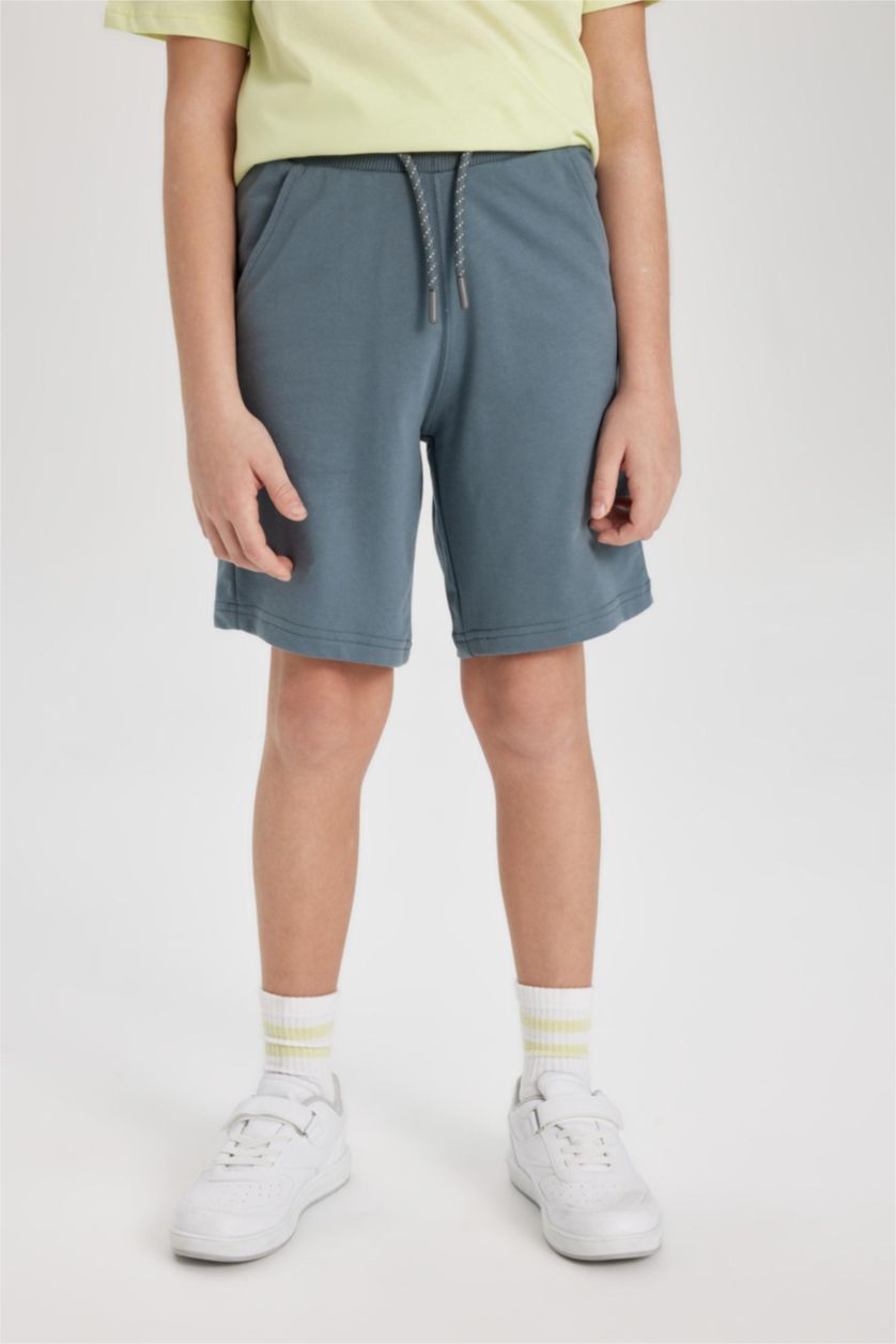 Erkek Çocuk - Genç Erkek Gri Basic Bermuda Şort Erkek Çocuk