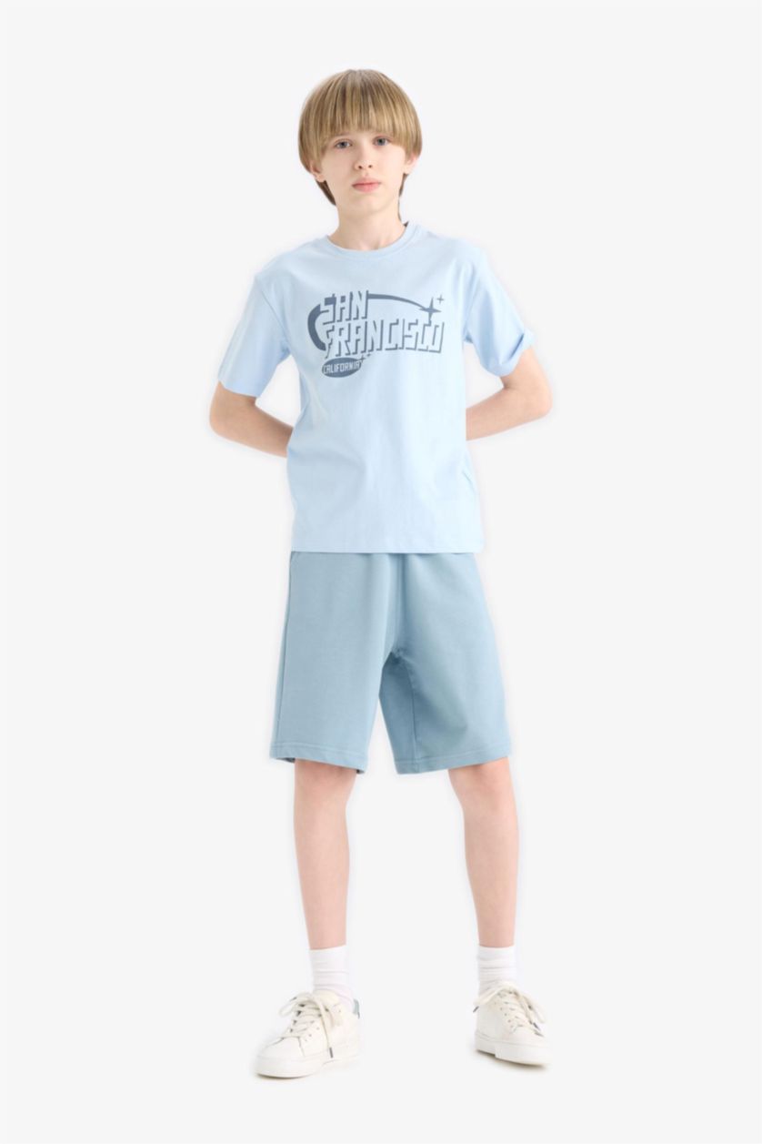 GARÇONS Bleu Short Tissu Sweat Fin