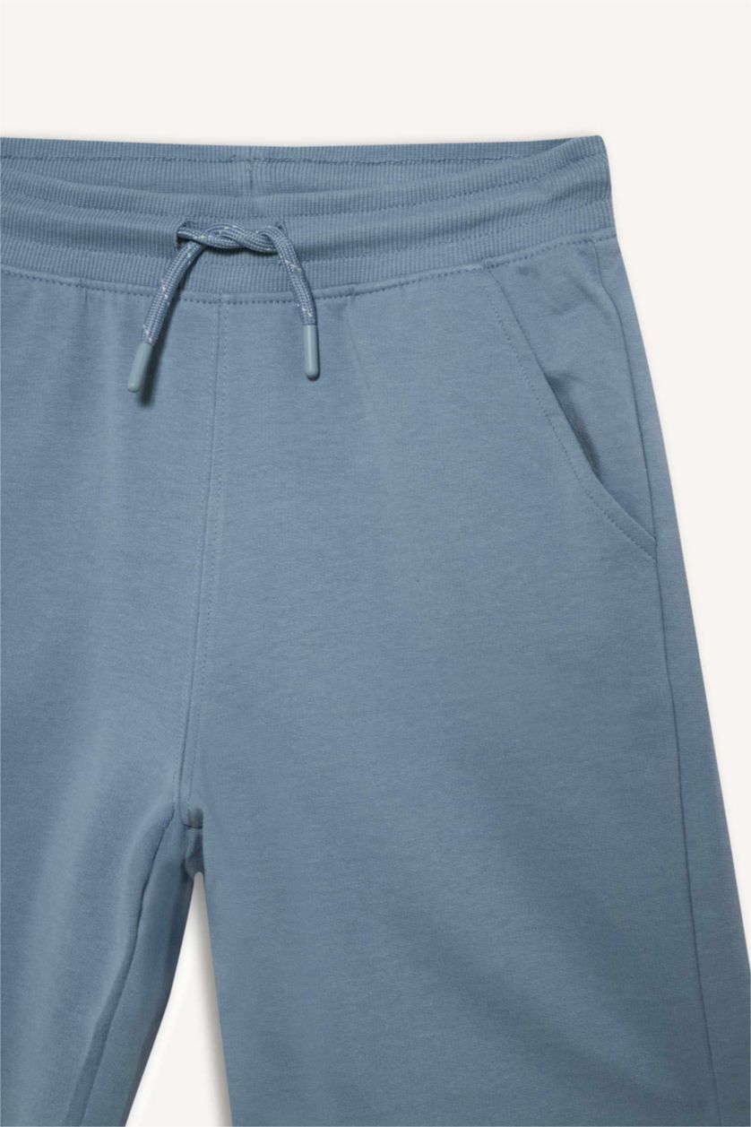 BOYS & TEENS Blue Boy Regular Fit Sweatshirt Fabric Shorts