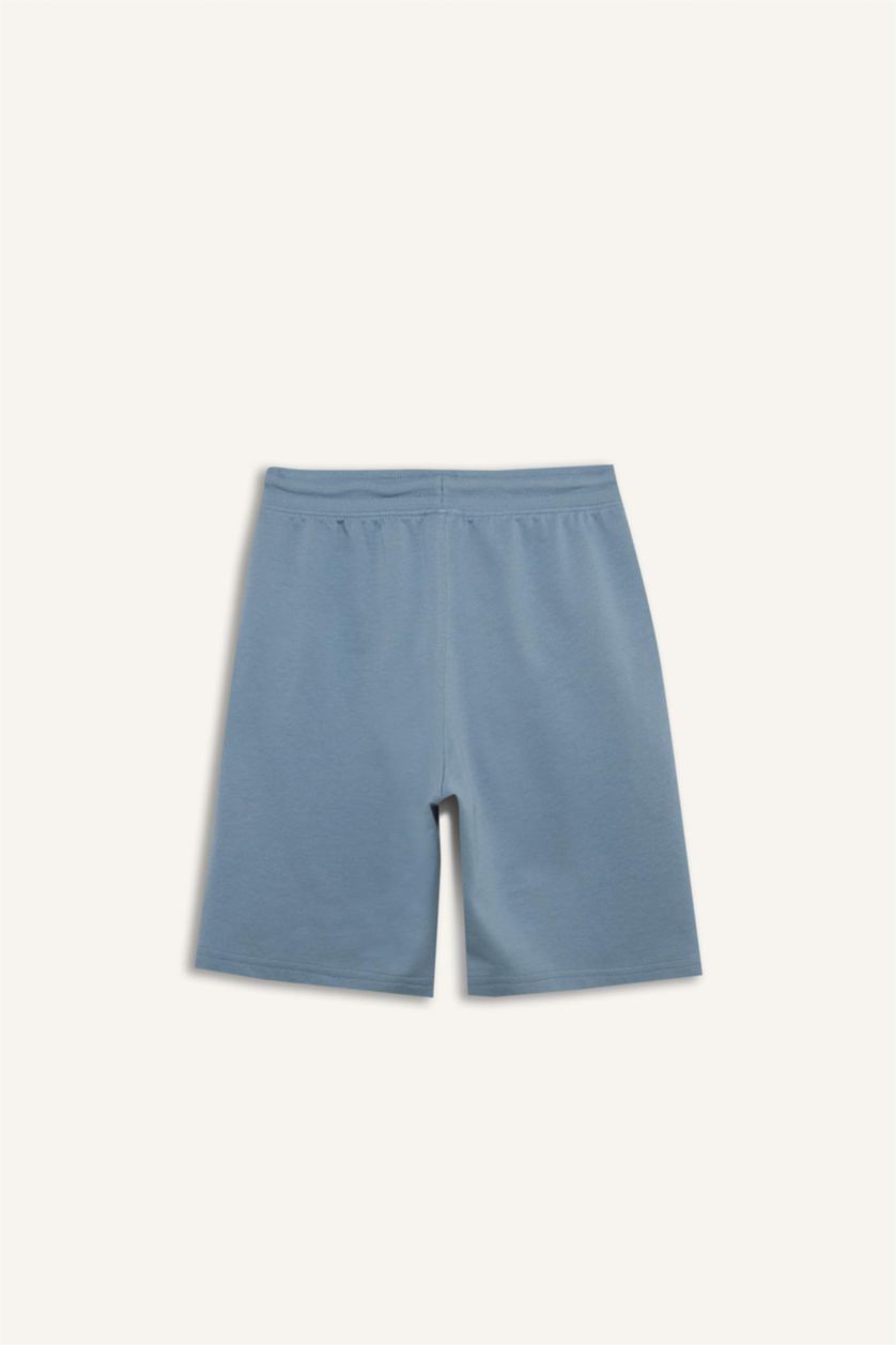 BOYS & TEENS Blue Boy Regular Fit Sweatshirt Fabric Shorts