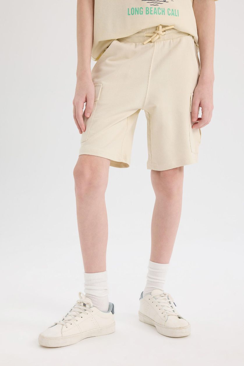 أولادي اللون الحجري شورت اولادي قصة عادية بخصر عادي